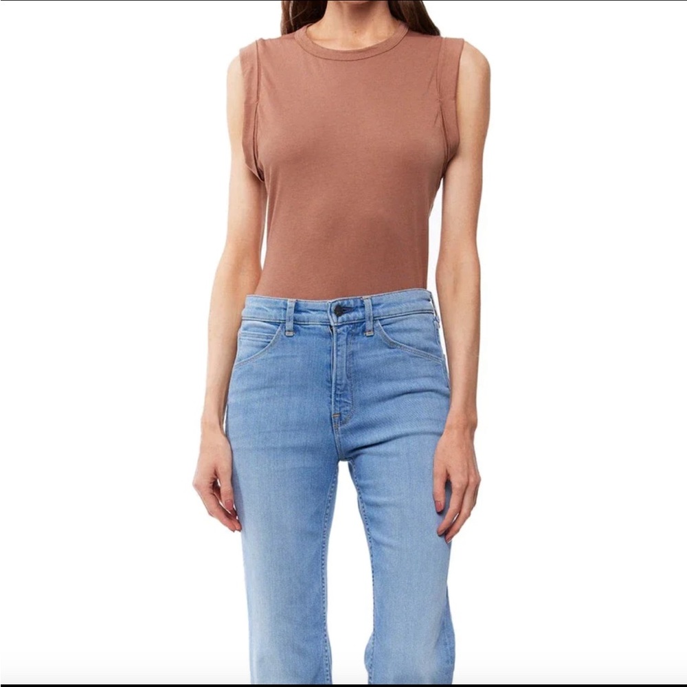 Sleeveless Crewneck Bodysuit in Dusty Rose